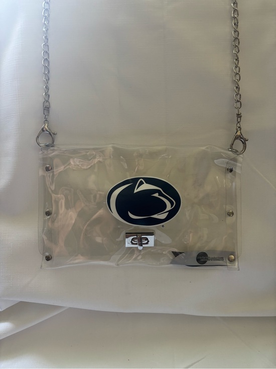 None Handbags - Clear Crossbody Bag with Navy Logo Accent